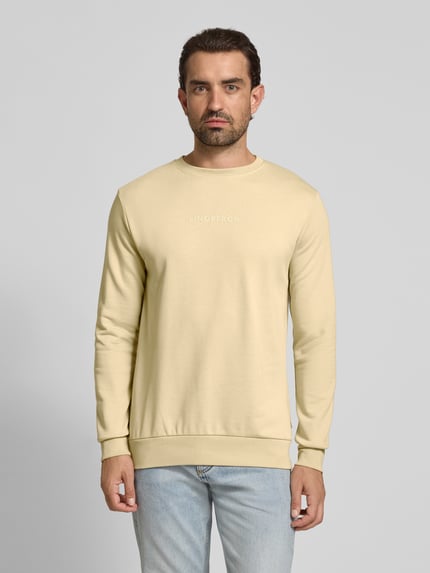 Lindbergh Sweatshirt mit Rundhalsausschnitt und Logo-Print Sand 4