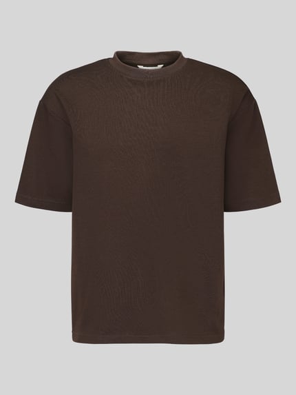 Selected Loose Fit T-Shirt mit Rundhalsausschnitt Modell 'OSCAR' Dunkelbraun 2