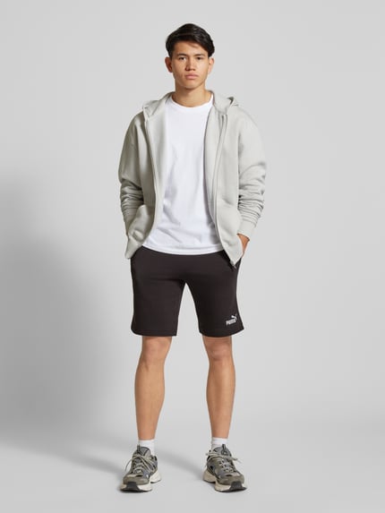 PUMA Performance Regular fit sweatshorts met labelstitching, model 'ESS No. 1' Zwart - 1