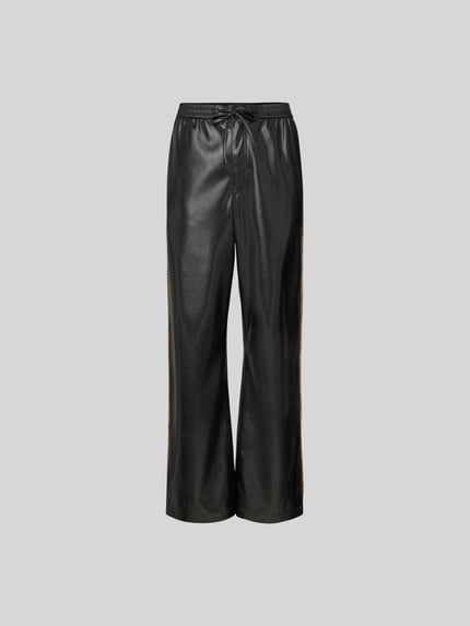Nanushka Loose fit kunstleren broek met elastische band Zwart - 2
