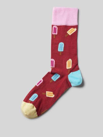 DillySocks Socken mit Motiv-Stitching Mauve 1