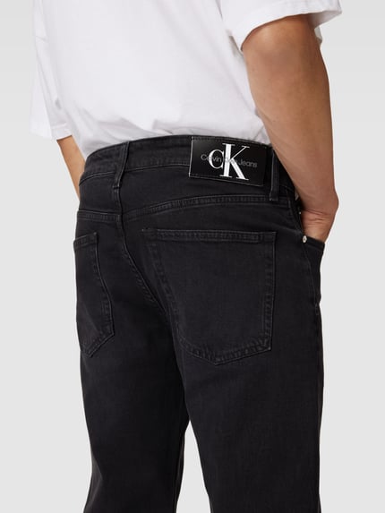 Calvin Klein Jeans Slim Fit Jeans mit Label-Details Black 3