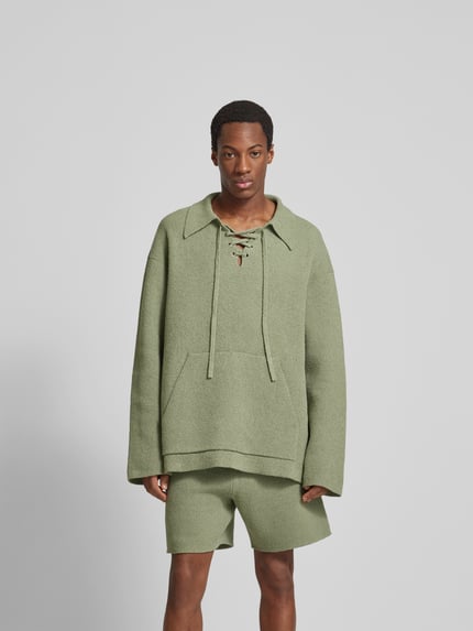 Nanushka Sweter o kroju oversized z froty Zielony 4
