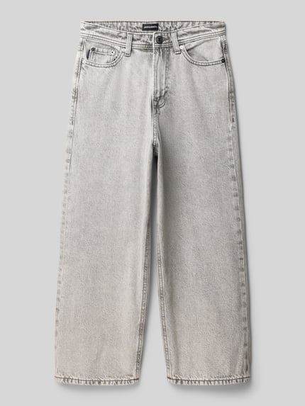 JACK & JONES Straight fit jeans met logopatch, model 'Iron' Lichtgrijs - 1