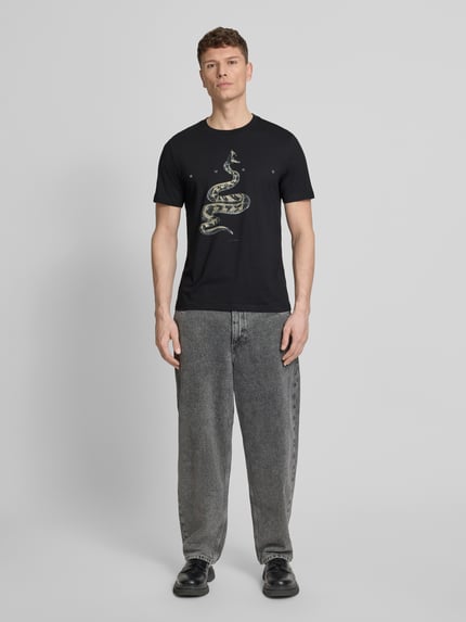 HUGO Regular Fit T-Shirt aus reiner Baumwolle Modell 'DISCORB' Black 1