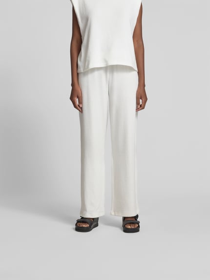 black palms Stoffhose mit elastischem Bund Offwhite 4
