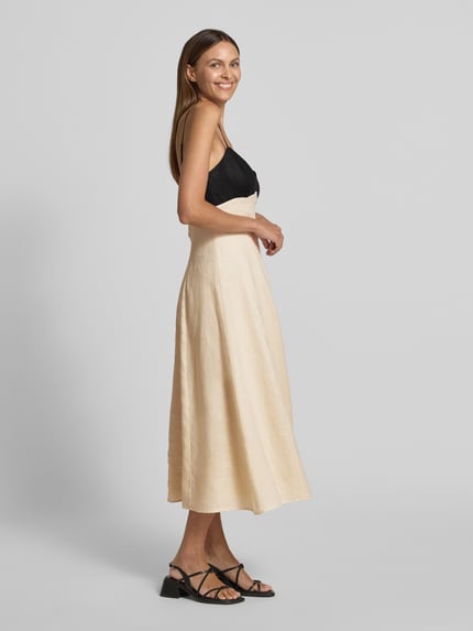 Forever New Abendkleid aus Leinen im Two-Tone-Look Beige 1