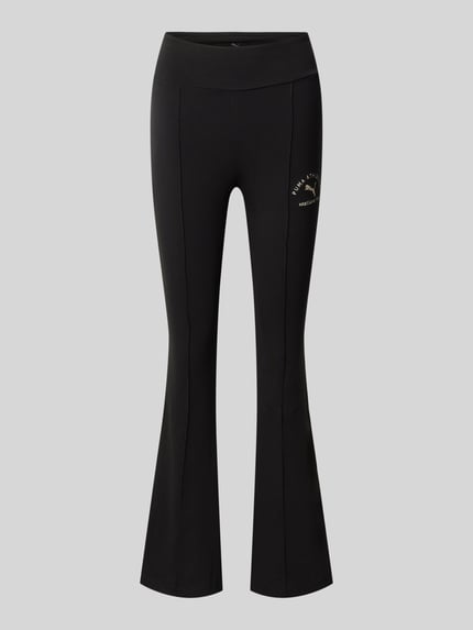 PUMA Slim fit bell bottom met labeldetail Zwart - 2