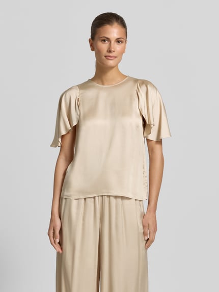 BOSS Orange Regular Fit Satinbluse mit Cut-Outs Modell 'C_ILIZIA' Sand 4