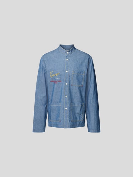 Kenzo Jeanshemd met maokraag Blauw - 2