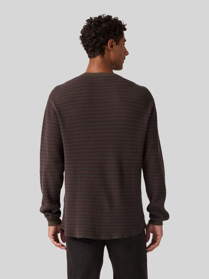 Levi's® Relaxed Fit Langarmshirt aus reiner Baumwolle Modell 'THERMAL TEE YANNIC' Dunkelbraun 5