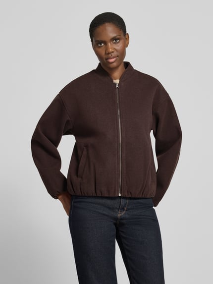 ICHI Jacke mit Stehkragen und Reißverschluss Modell 'JANNET' Dunkelbraun 4