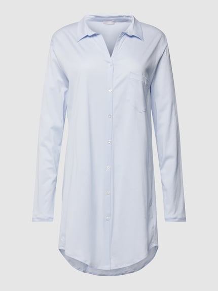 HANRO Nachthemd met effen design en knoopsluiting Lichtblauw - 1