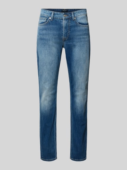Produktfoto, blaue Slim-Fit Jeans aus Baumwoll-Mix Modell 'Hatch' von Pepe Jeans, dezente Waschung, Herren Slim Fit Jeans von Pepe Jeans
