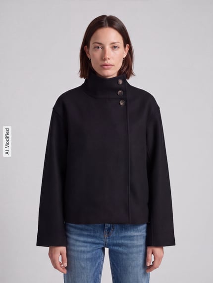 PIECES Regular fit blouson met opstaande kraag model 'GNES' Zwart - 4