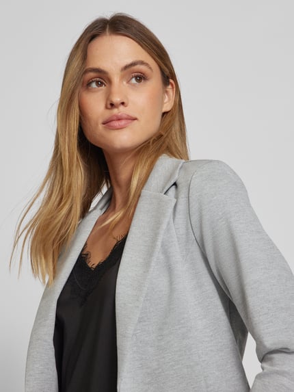 ICHI Slim fit blazer met paspelzakken, model 'KATE' Lichtgrijs gemêleerd - 3