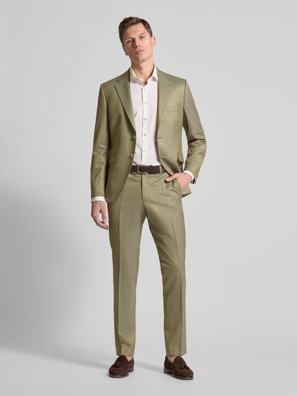 WILVORST Slim Fit Anzughose mit Bügelfalten Grass 1