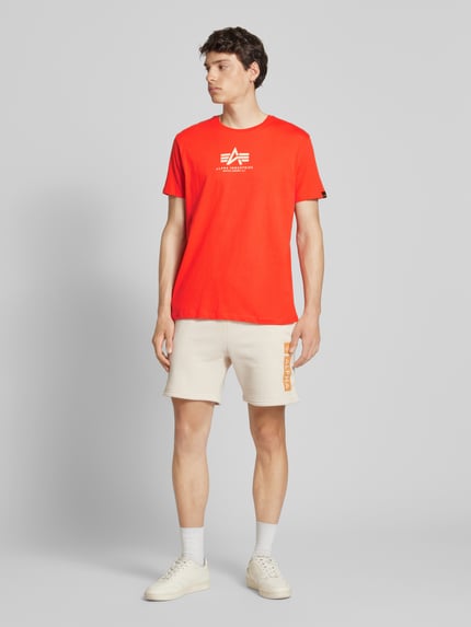 Alpha Industries T-shirt z nadrukiem z logo Pomarańczowy 1