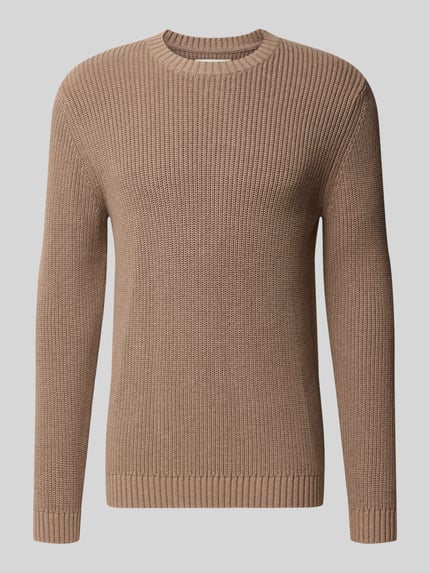 s.Oliver RED LABEL Regular Fit Strickpullover aus reiner Baumwolle Mittelbraun 2