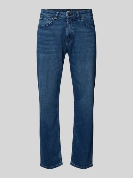 BOSS Regular Fit Jeans mit Label-Patch Modell 'Re.Maine' Blau 2