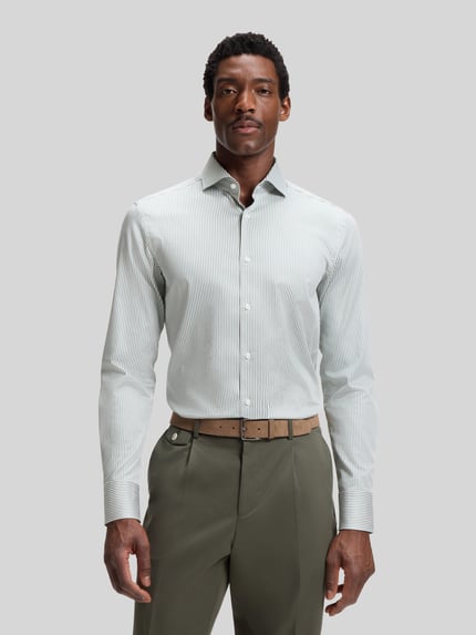 BOSS Slim Fit Businesshemd aus Baumwoll-Mix Modell 'HANK-SP' Gruen 4