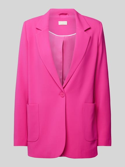 Milano Italy Lange blazer met reverskraag Felroze - 2