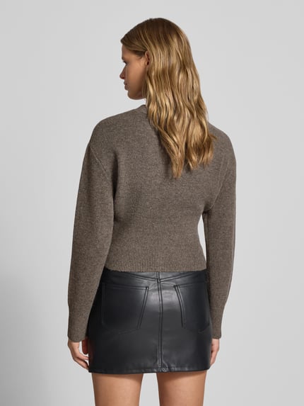 NOISY MAY® Strickpullover mit Rundhalsausschnitt Modell 'SLOAN' Taupe 5