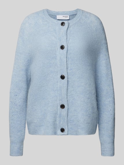 Selected Regular Fit Cardigan aus Woll-Mix mit Alpaka-Anteil Modell 'LULU' Hellblau 2