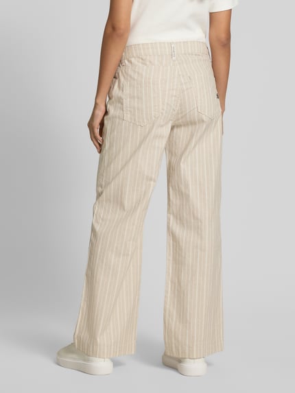 Buena Vista Wide Leg Hose aus Baumwoll-Mix mit Leinen-Anteil Beige 5
