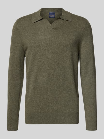 Christian Berg Men Gebreide pullover van mix van wol en kasjmier Olijfgroen gemêleerd - 2