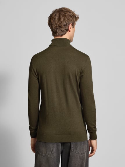 Blend Coltrui met labeldetail, model 'BAGGE' Olijfgroen - 5