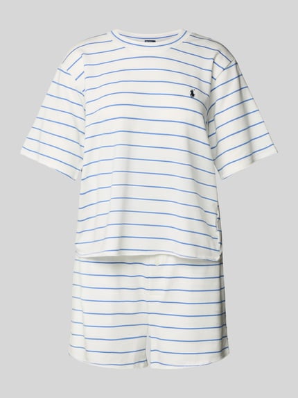 Polo Ralph Lauren Pyjama met logostitching en elastische band met logo Offwhite - 1
