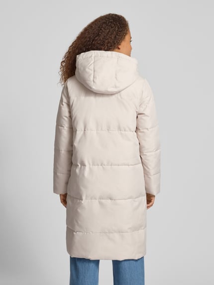ONLY Comfort fit gewatteerde lange jas met fijne structuur, model 'IRENE' Offwhite - 5