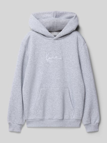 Karl Kani Bluza o kroju relaxed fit z kapturem i wyhaftowanym logo Średnioszary melanż 1