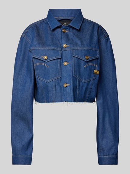 G-Star RAW Kurtka jeansowa krótka z frędzlami Ciemnoniebieski 2