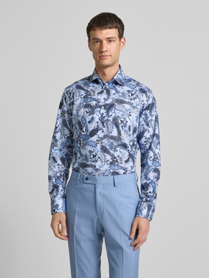 ETERNA Modern Fit Business-Hemd mit Knopfleiste Bleu 4
