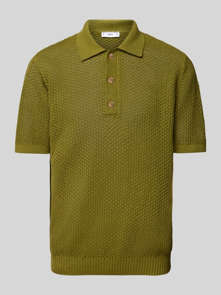 MANGO Regular Fit Poloshirt mit Knopfleiste Modell 'LIBRE' Gruen 2