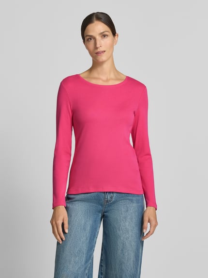 Christian Berg Woman Slim Fit Longsleeve aus reiner Baumwolle Fuchsia 4
