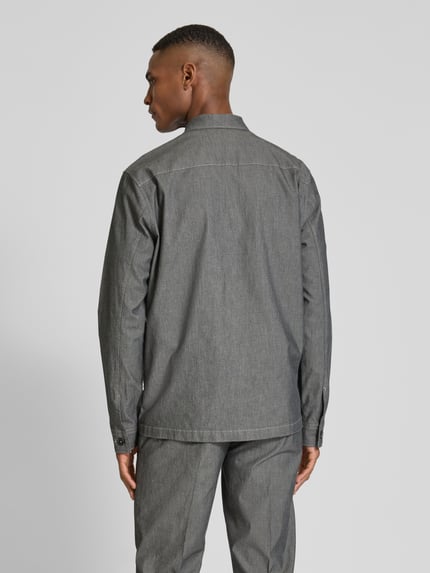 Marc O'Polo Loose Fit Hemdjacke aus Baumwoll-Chambray Mittelgrau 5