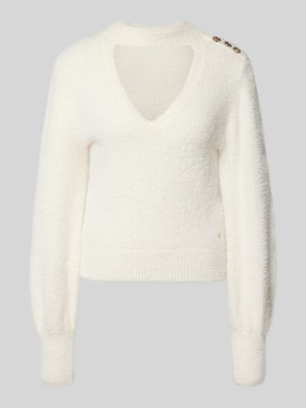 GUESS Regular Fit Strickpullover Modell 'CHOCKER JAYCEE' Ecru 1