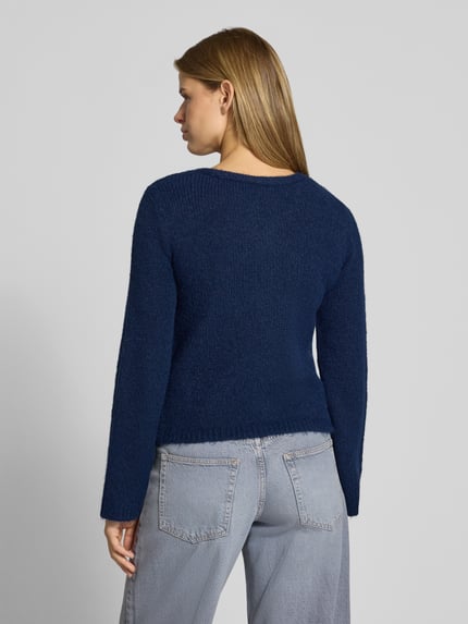 ONLY Sweter o kroju regular fit w stylu kopertowym model 'ONLMAGGIE' Granatowy melanż 5