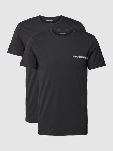 Emporio Armani T-Shirt mit Label-Print Black 1