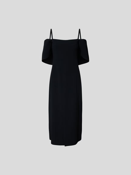 Victoria Beckham Midikleid mit Carmen-Ausschnitt Black 2