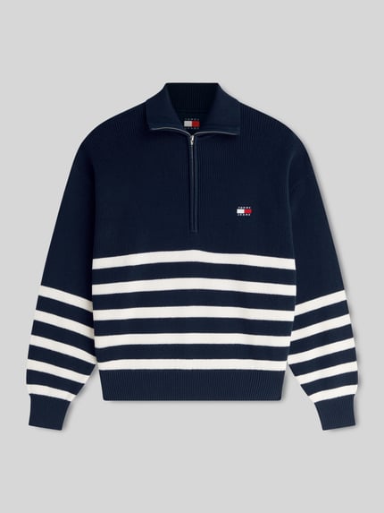 Tommy Jeans Oversize Troyer aus reiner Baumwolle Dunkelblau 2