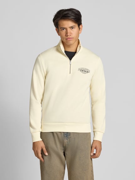 JACK & JONES Sweatshirt met opstaande kraag, model 'AKOTO' Offwhite - 4