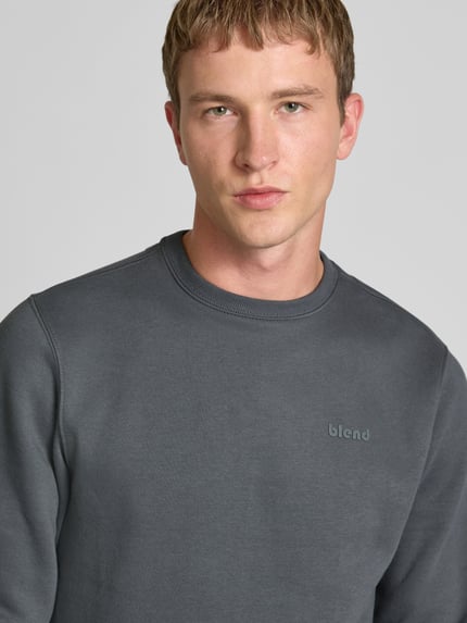 Blend Sweatshirt mit Rundhalsausschnitt und Logo Anthrazit 3