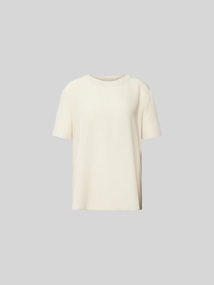 T-shirt met geribde ronde hals Shop The Look MANNEQUINE