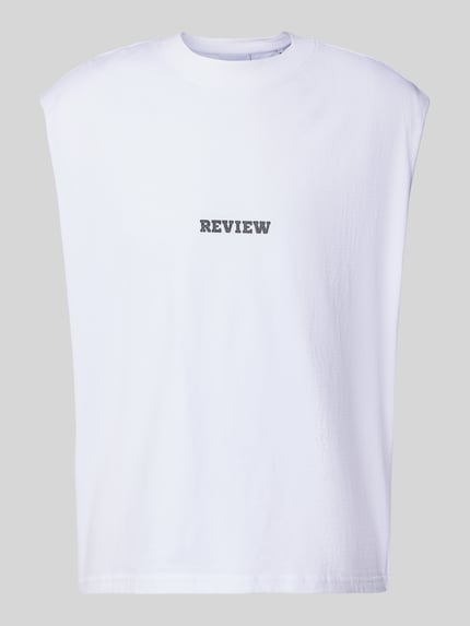 REVIEW Top z nadrukiem z logo Biały 2