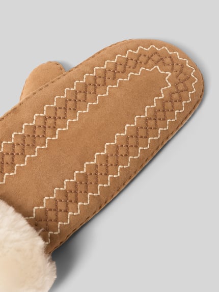 UGG Handschuhe aus Lammleder mit Stitchings Modell 'ATHERSON' Camel 3