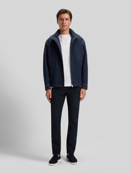 BOSS Slim Fit Hose aus Baumwoll-Mix Modell 'DELAWARE5' Marine 1